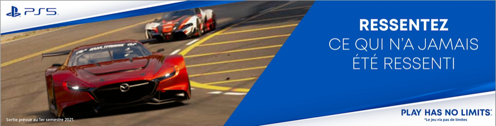 PlayStation campaign visual featuring a red car with the line “Feel what has never been felt”